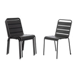 Bolero Slatted Steel Side Chairs Grey (Pack of 4)