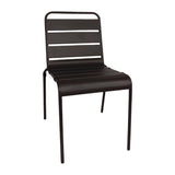 Bolero Black Slatted Steel Side Chairs (Pack of 4)