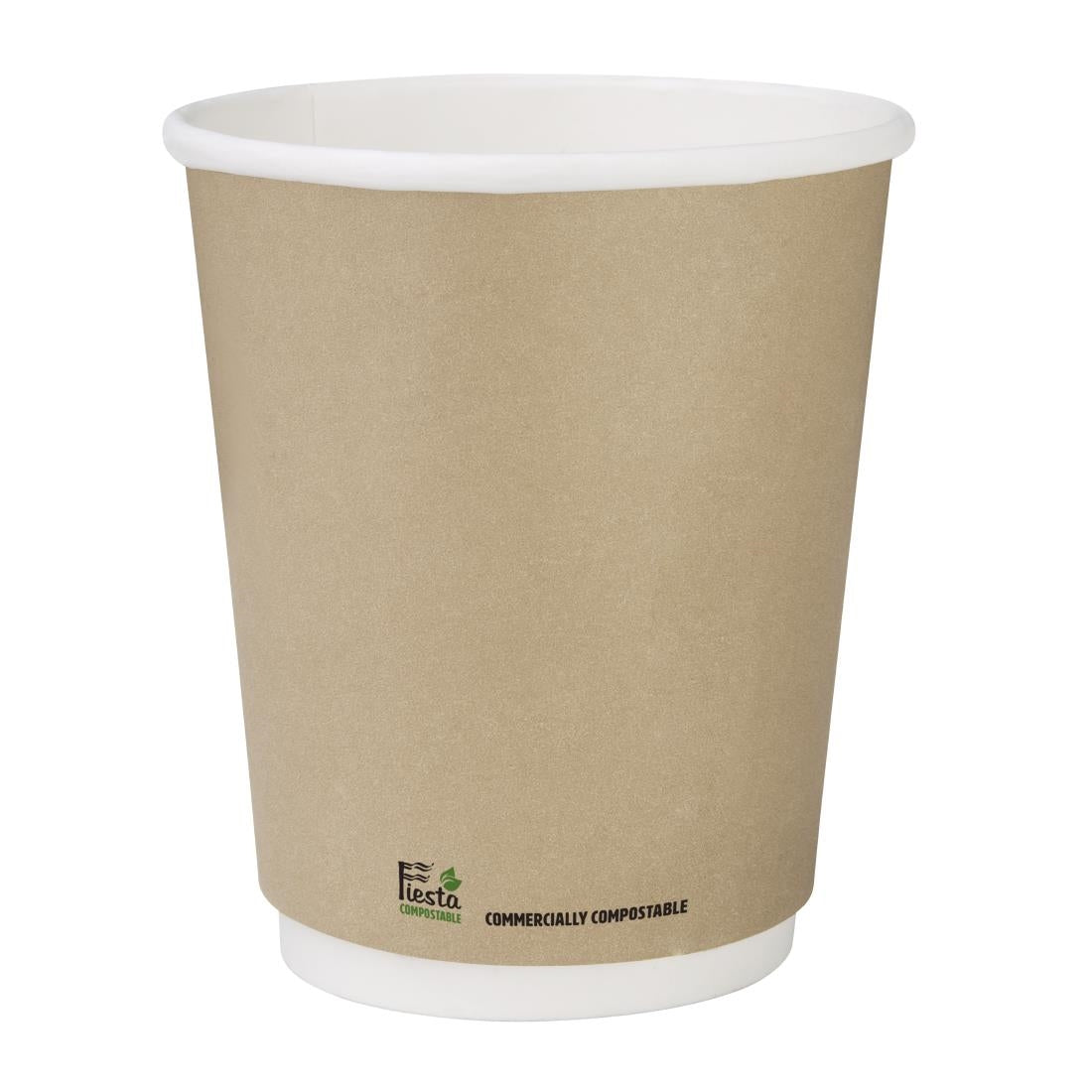 Fiesta Compostable Coffee Cups Double Wall 227ml / 8oz (500 Pack)