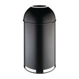 Bolero Bullet Bin with Open Top Lid Black 40Ltr