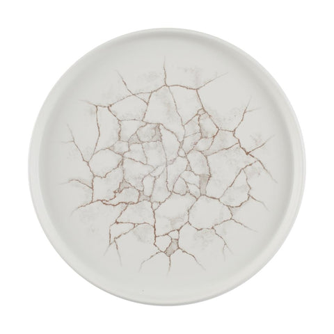 Churchill Studio Prints Kintsugi Agate Walled Plates Grey 260mm (Pack of 6)