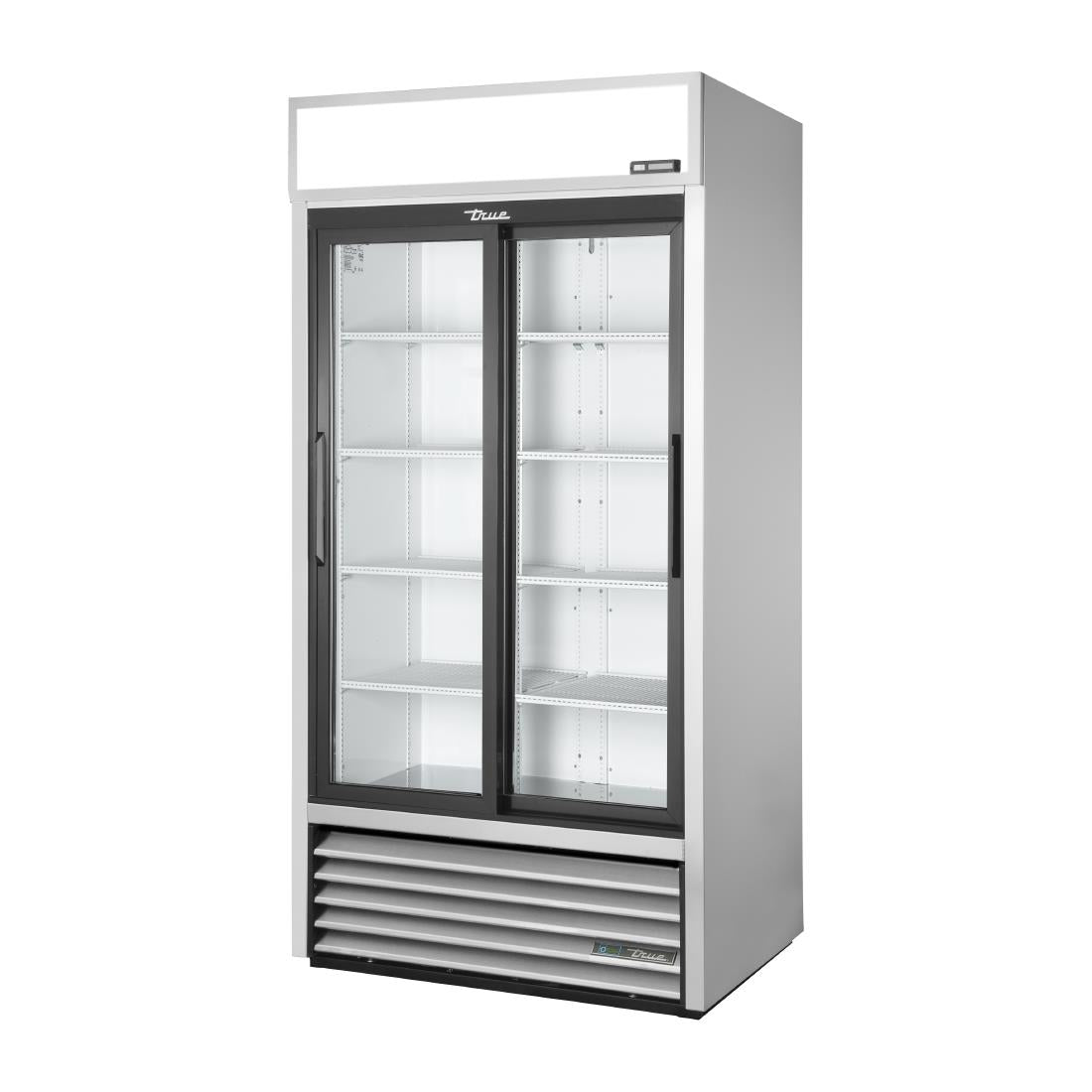 True Upright Double Door Merchandiser Fridge Aluminium GDM-33-HC-LD