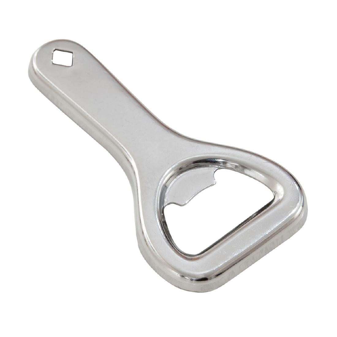 Beaumont Small Stainless Steel Hand Held Bottle Opener (10 Pack)