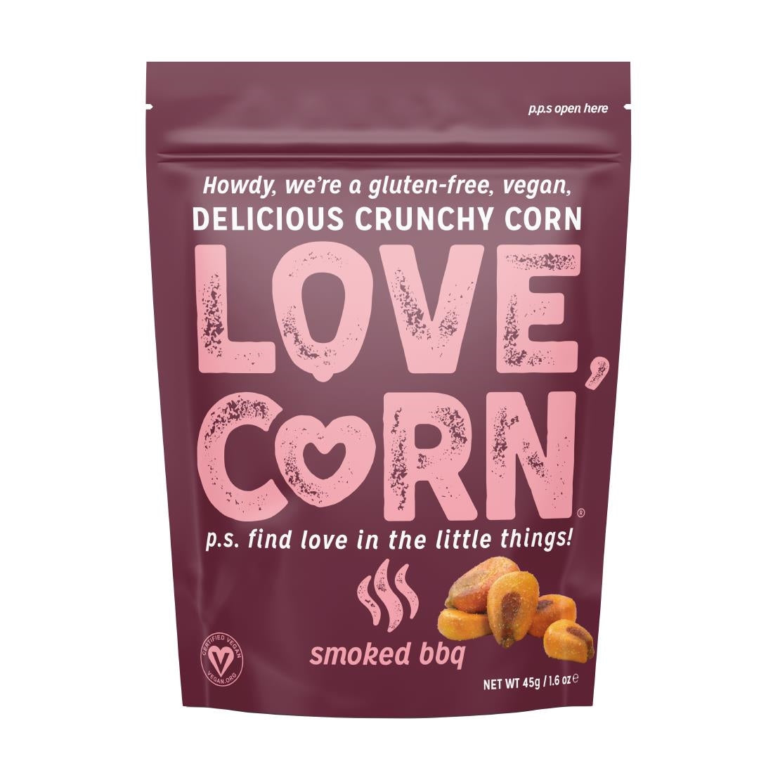 LOVE CORN BBQ Crunchy Corn Snack 45g (Pack of 10)