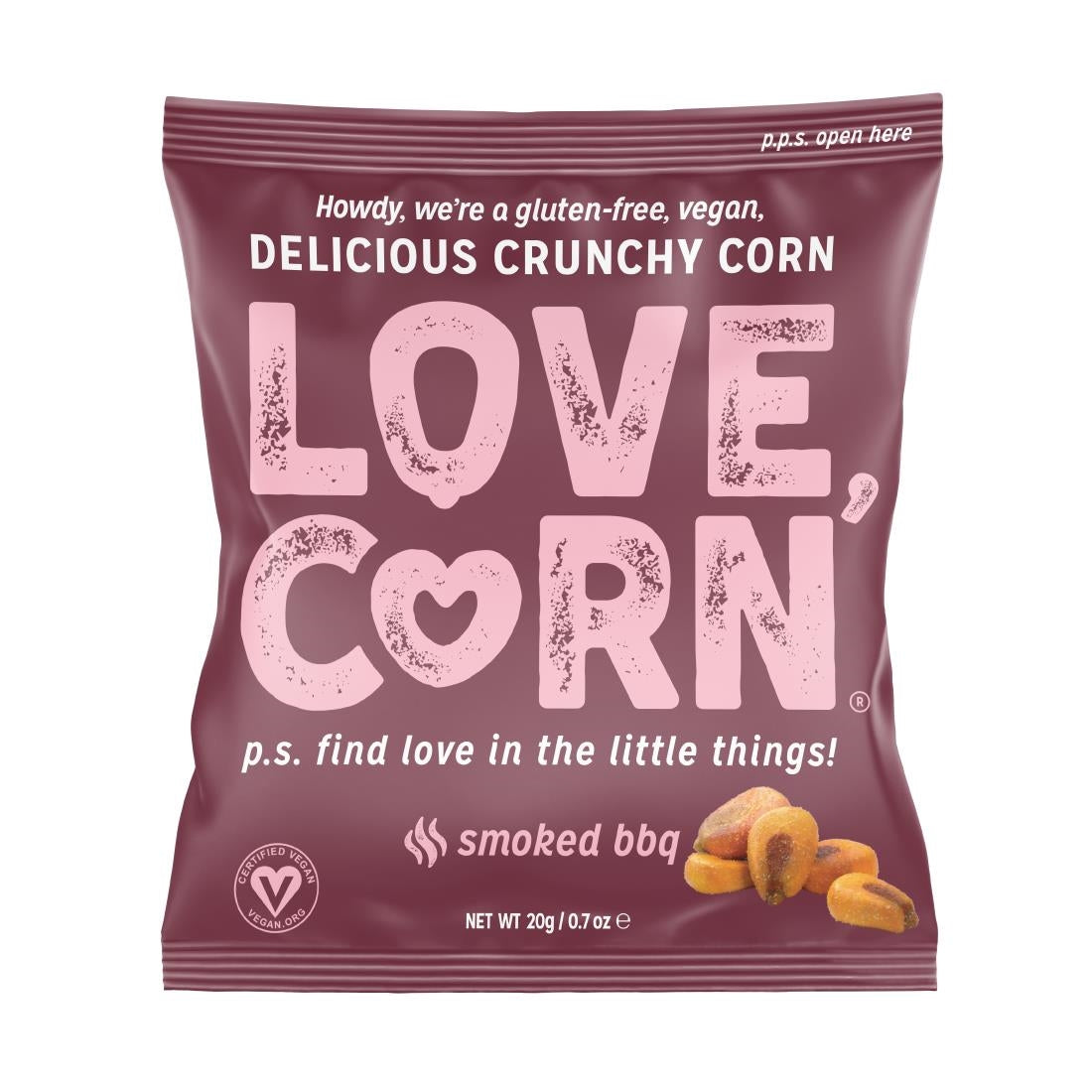 LOVE CORN BBQ Crunchy Corn Snack 20g (Pack of 24)