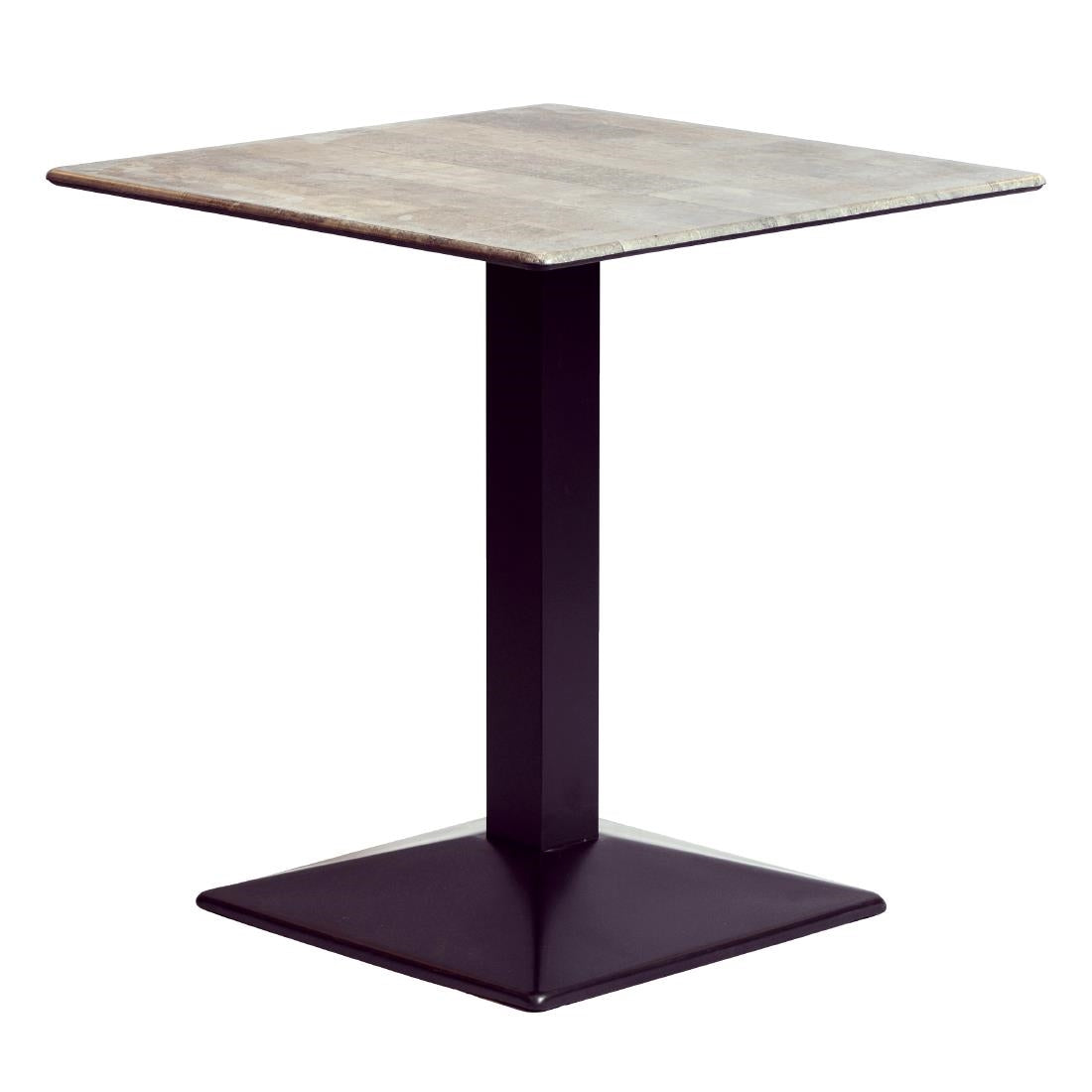 Turin Metal Base 600mm Square Dining Table with Laminate Top in Concrete