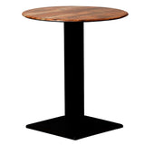 Turin Metal Base Round Dining Table with Laminate Top Planked Oak 600mm