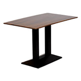 Turin Metal Base Rectangular Dining Table with Laminate Top Walnut 1200x700mm