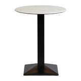 Turin Metal Base Round Poseur Table with Laminate Top Marble 600mm