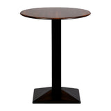 Turin Metal Base 600mm Round Poseur Table with Laminate Top in Walnut