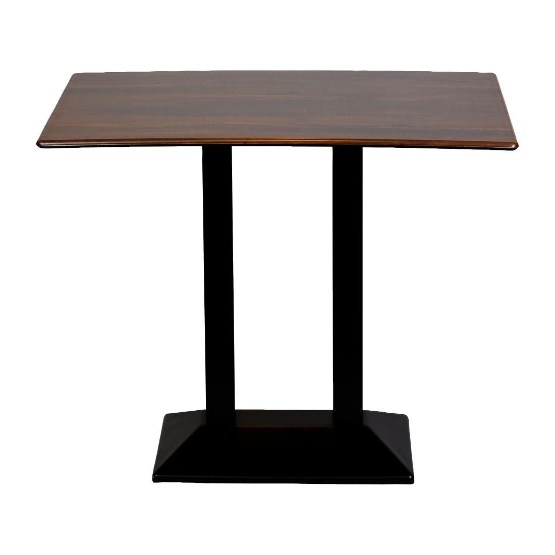 Turin Metal Base Rectangle Poseur Table with Laminate Top in Walnut