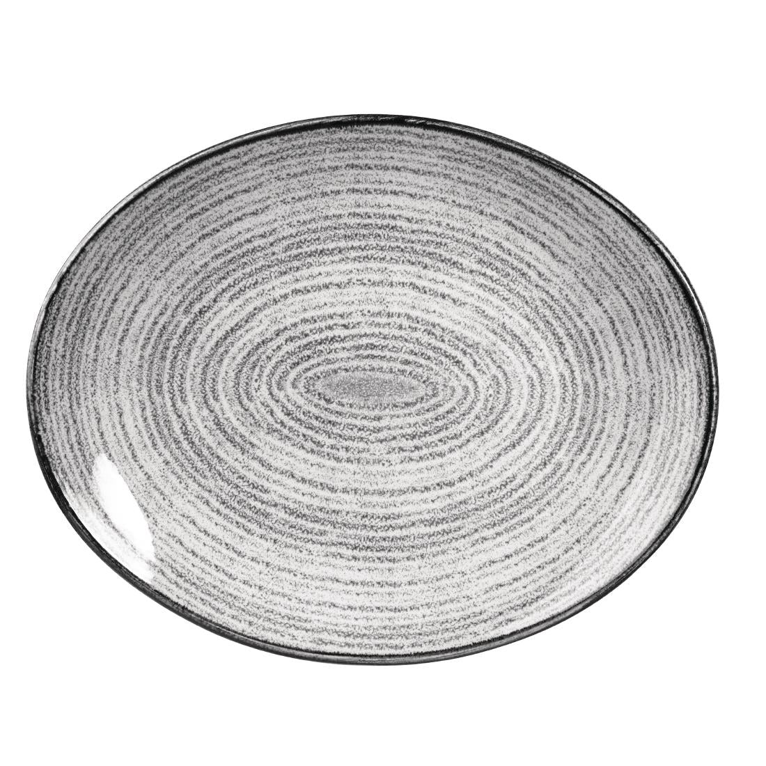Churchill Studio Prints Homespun Stone Grey Oval Coupe Plates 317 x 255mm