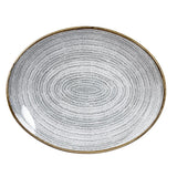 Churchill Studio Prints Homespun Stone Grey Oval Coupe Plates 270 x 229mm