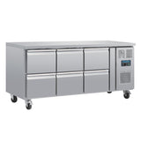 Polar U-Series Six Drawer Gastronorm Counter Fridge