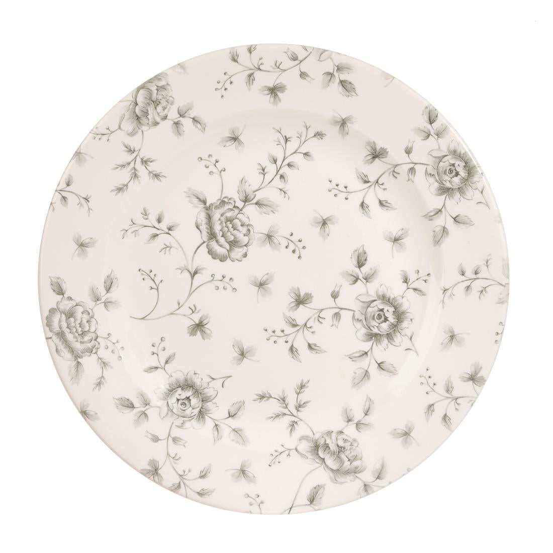Churchill Vintage Prints Rose Chintz Profile Plates Grey 305mm (6 Pack)