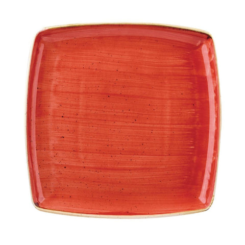 Churchill Stonecast Square Plate Berry Red 268 x 268mm