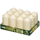 Ivory Pillar Tall Candles 130mm (Pack of 12)