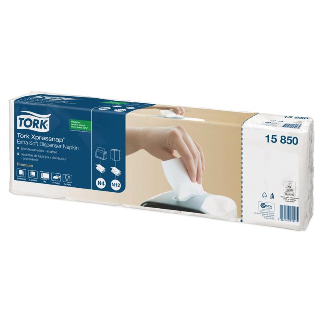 Tork Xpressnap Extra Soft Dispenser Napkin White 2Ply 1/2 Fold (Pack of 8x1000)