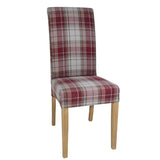 Bolero Austin Dining Chairs Wine Tartan (Pack of 2)