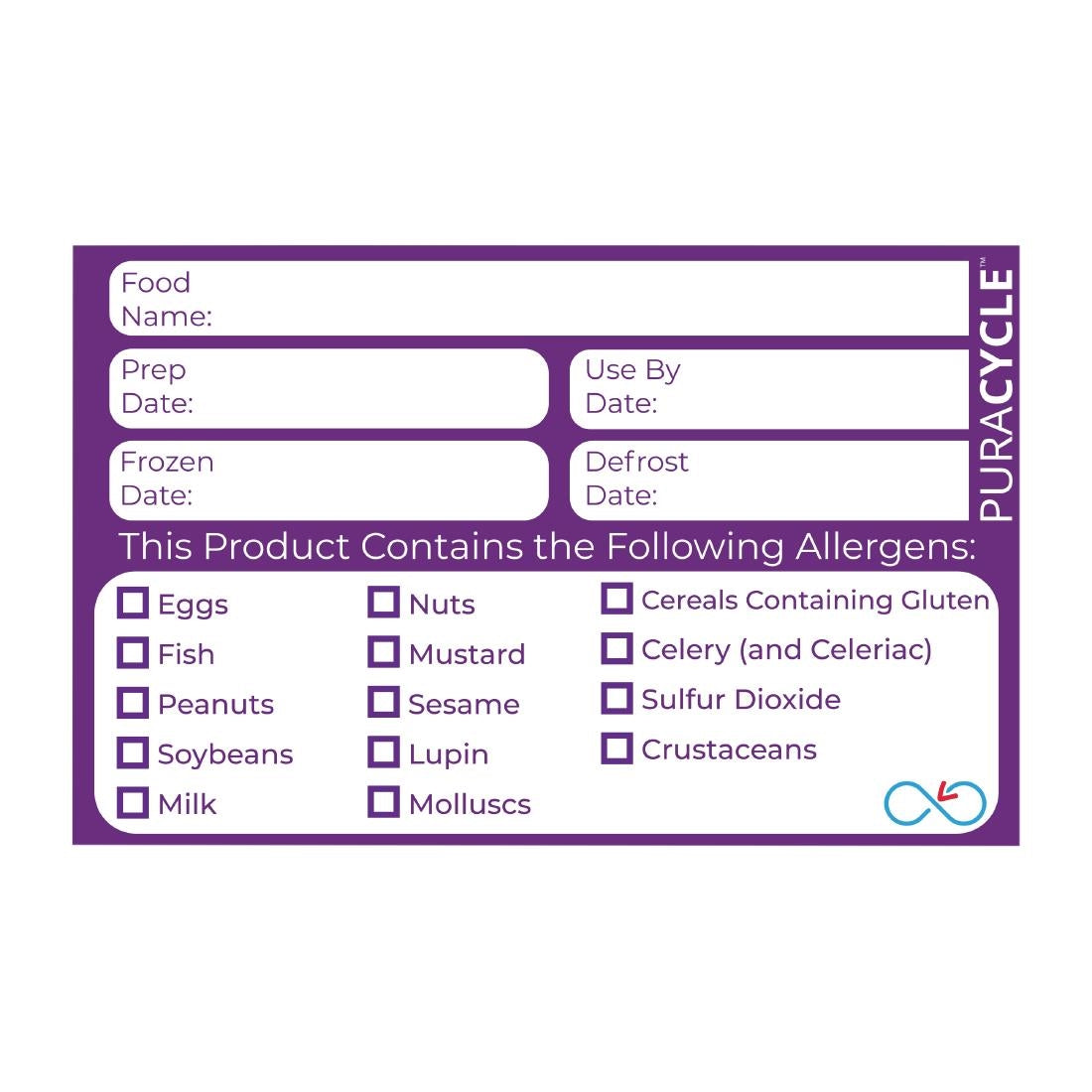 Puracycle Reusable Purple Allergen Labels (Pack of 20)