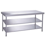 Parry Fully Welded Stainless Steel Centre Table 2 Undershelves 1200x600mm