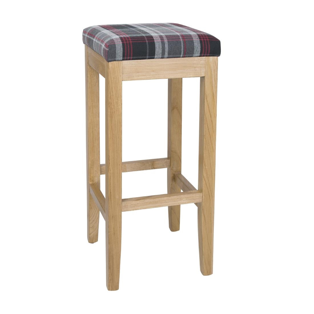 Bolero Austin High Stool Grey Tartan (Single)