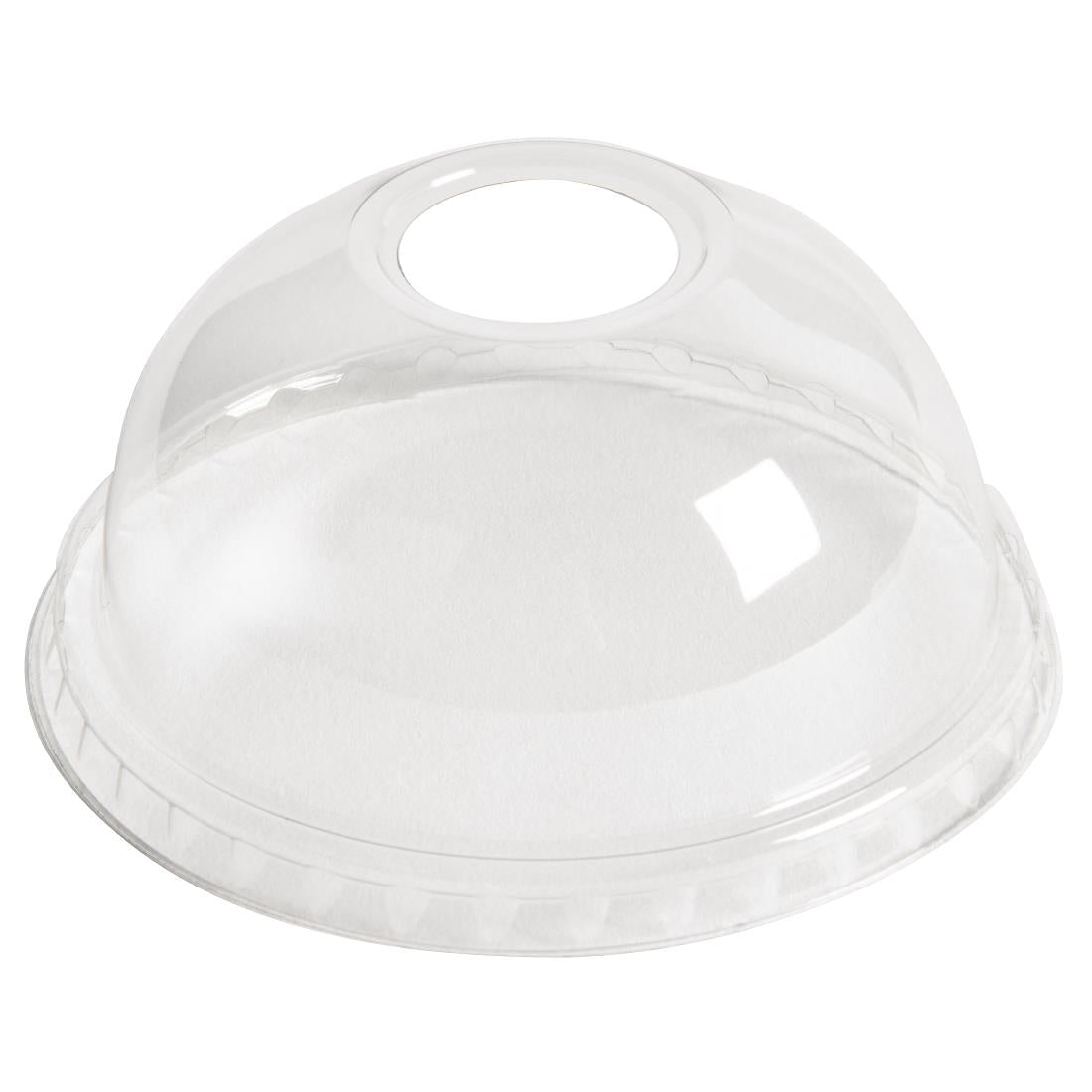 eGreen Flexy-Glass Recyclable Domed Lids For Half Pint and Hi-Ball Glasses With Hole 77mm (1000 pack)