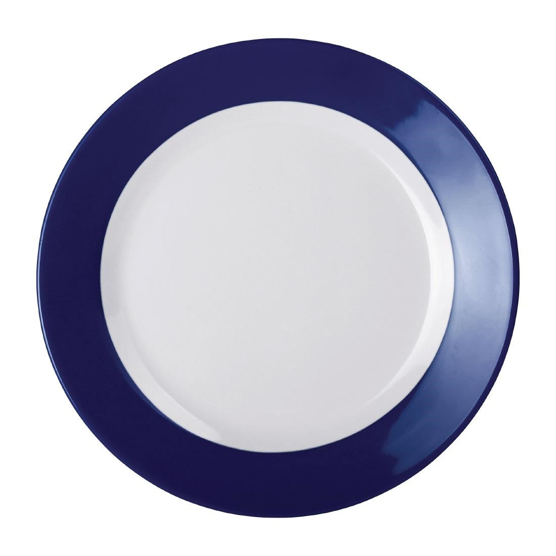 Olympia Kristallon Gala Colour Rim Melamine Plate Blue 240mm (Pack of 6)