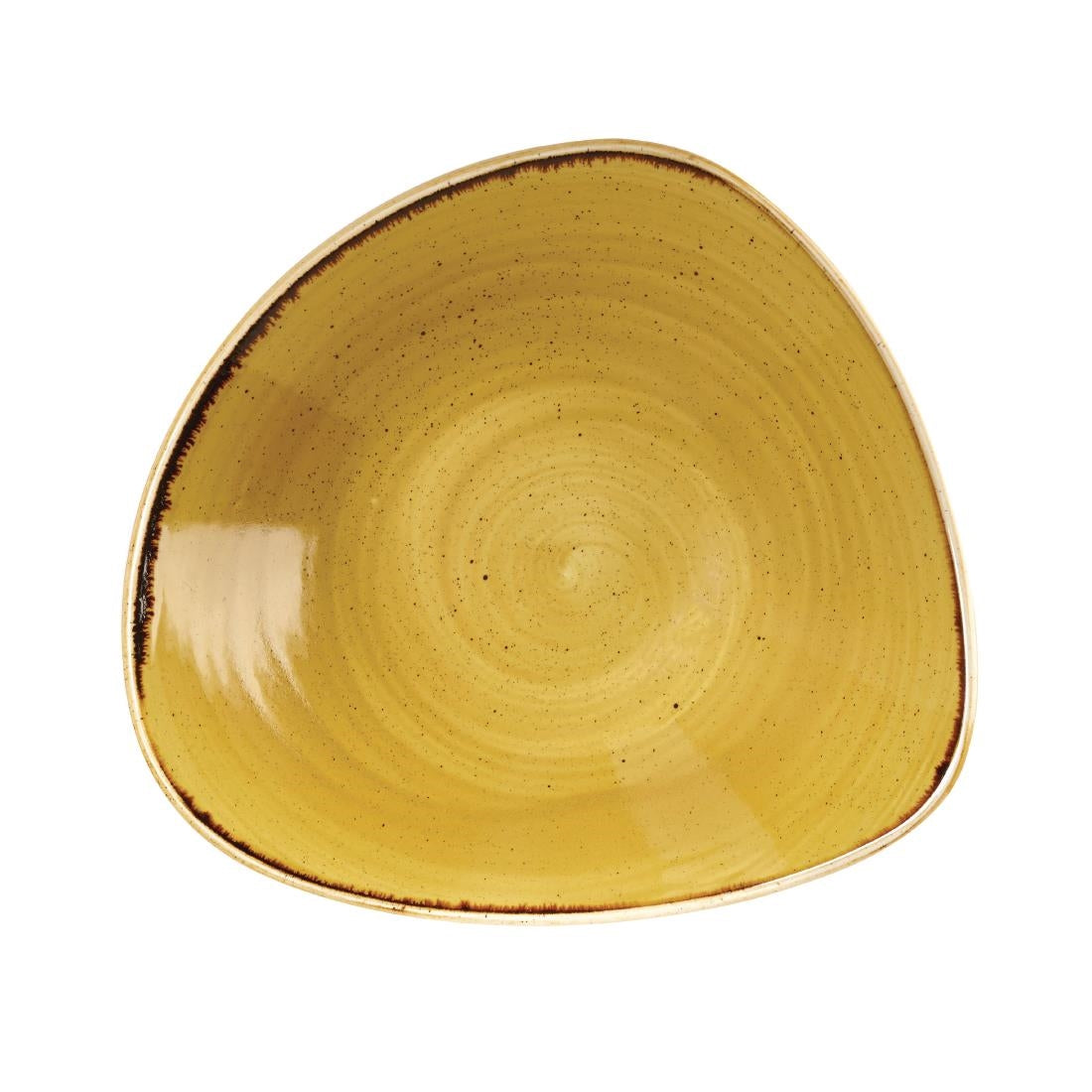 Churchill Stonecast Triangle Bowls Mustard Seed Yellow 229mm