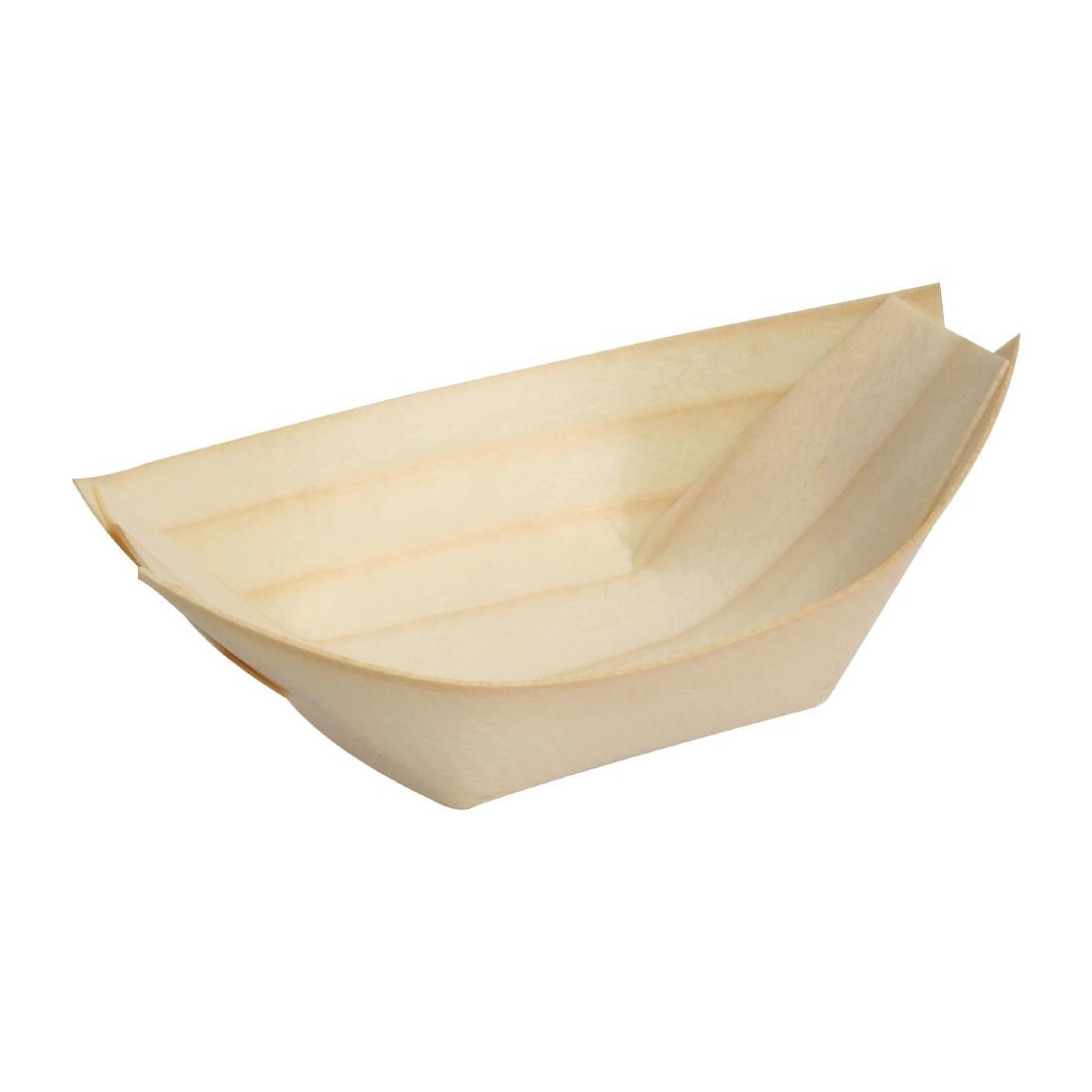 Fiesta Compostable Wooden Sushi Boats Large 250mm (Pack of 100)