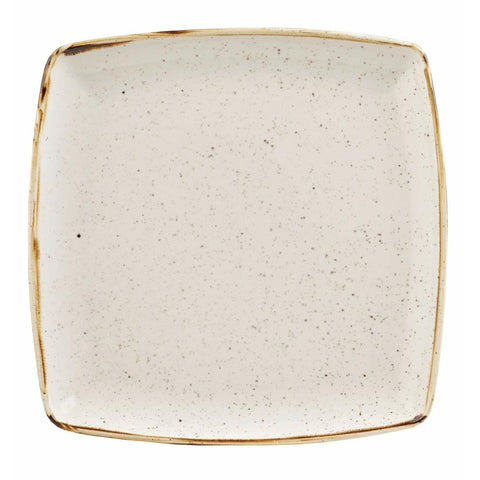 Churchill Stonecast Deep Square Plate Barley White 260mm