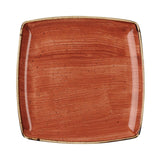 Churchill Stonecast Deep Square Plate Spiced Orange 260mm (6 Pack)