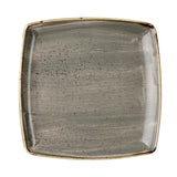 Churchill Stonecast Deep Square Plate Peppercorn Grey 260mm (6 Pack)
