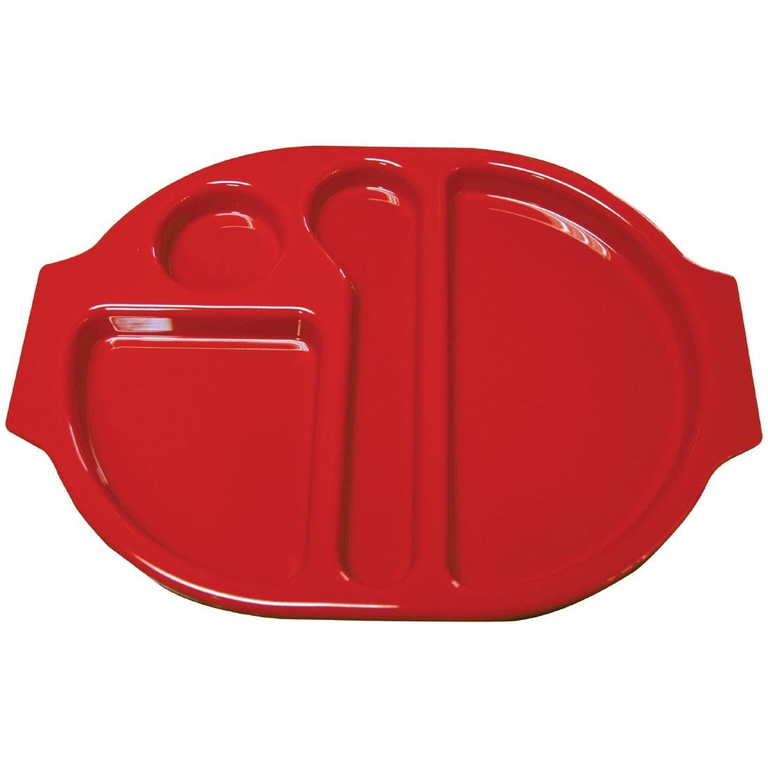 Olympia Kristallon Small Polypropylene Compartment Food Trays Red 321mm