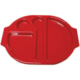 Olympia Kristallon Small Polypropylene Compartment Food Trays Red 321mm