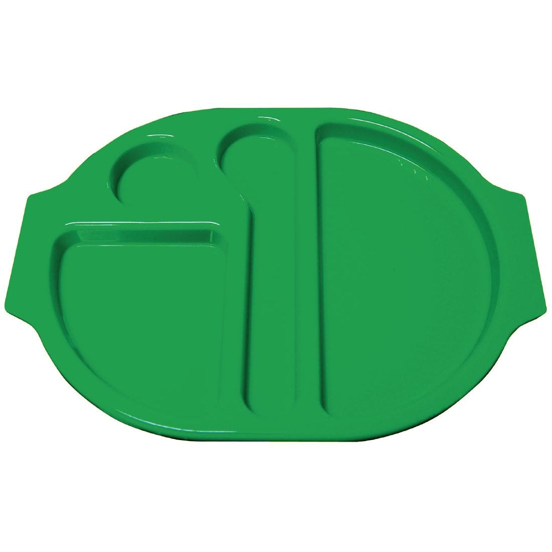 Olympia Kristallon Small Polypropylene Compartment Food Trays Green 321mm