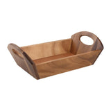 Acacia Wood Bread Basket with Handles