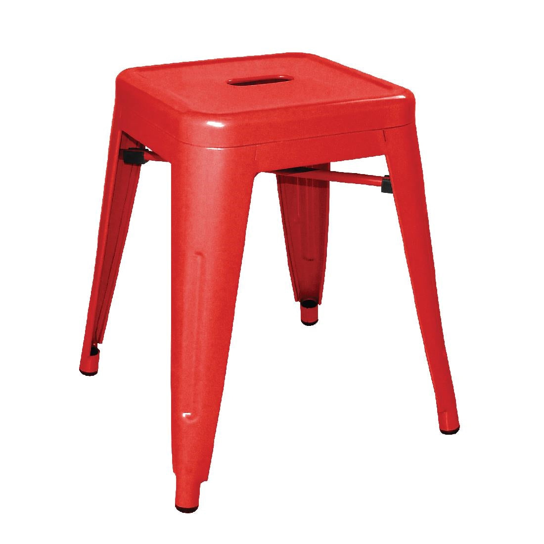 Bolero Bistro SteelÊLow Stool Red (Pack Of 4)