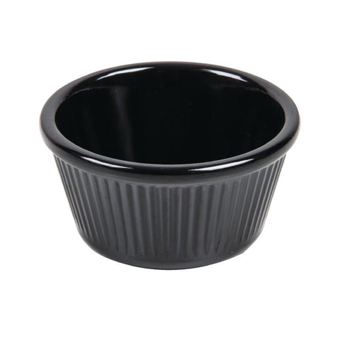 Kristallon Melamine Fluted Ramekins Black 70mm