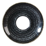 Churchill Studio Prints Homespun Charcoal Black Cappuccino Saucers 156mm