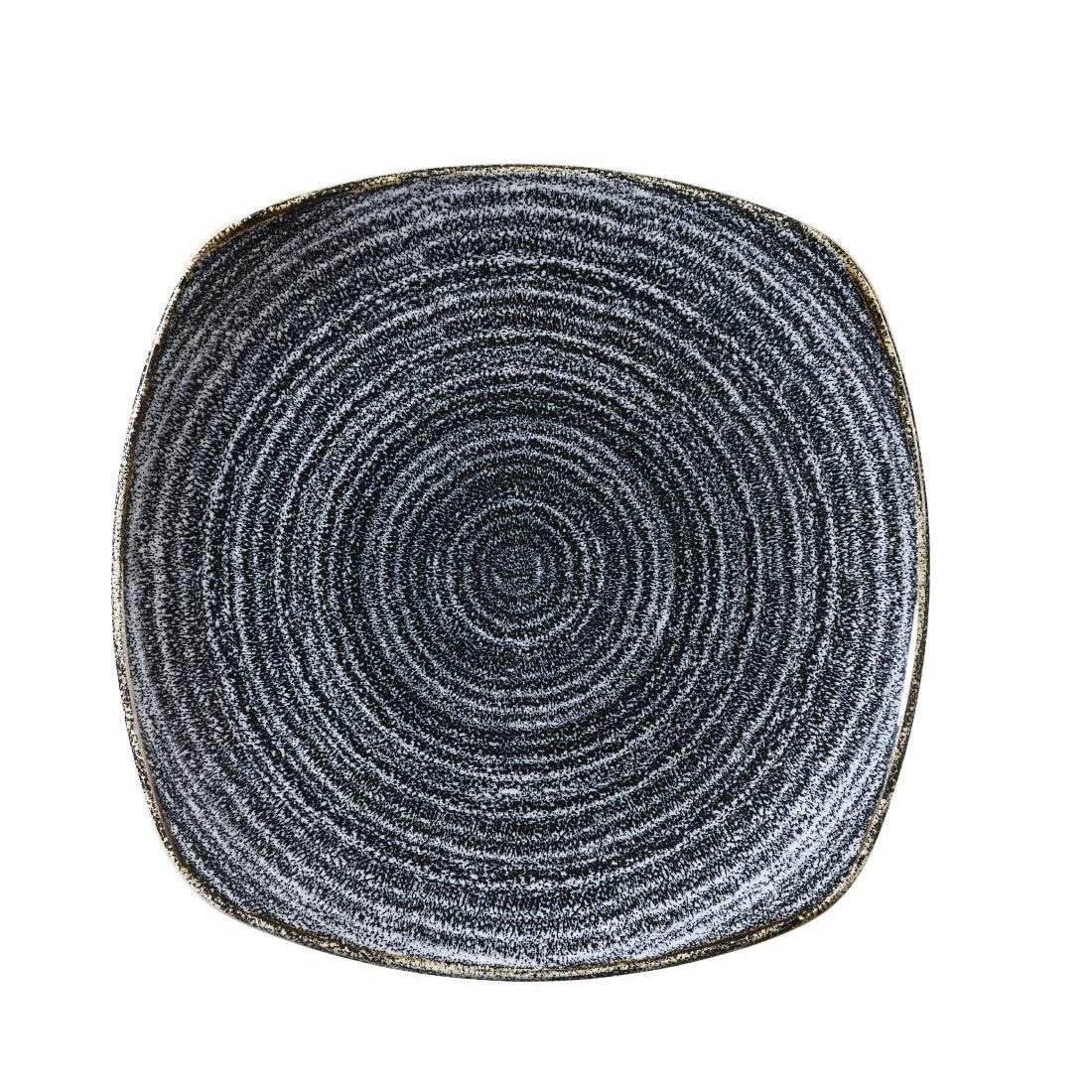 Churchill Studio Prints Homespun Charcoal Black Square Plates 215mm