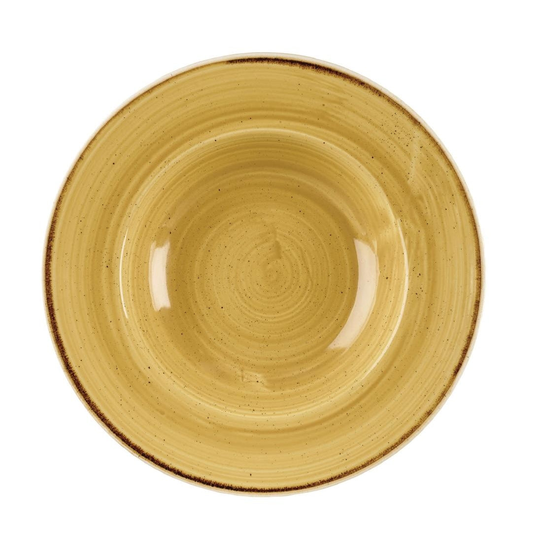 Churchill Stonecast Round Wide Rim Bowl Mustard Seed Yellow 280mm (Pack of 12)