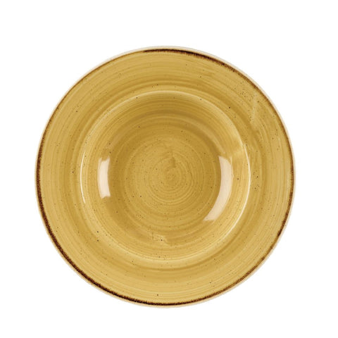 Churchill Stonecast Round Wide Rim Bowl Mustard Seed Yellow 240mm