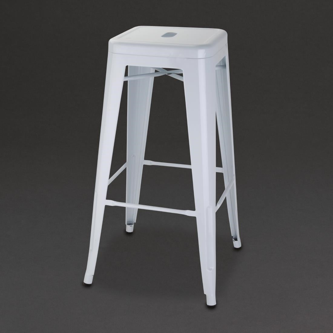 Bolero Bistro Galvanised Steel High Stools White (Pack of 4)