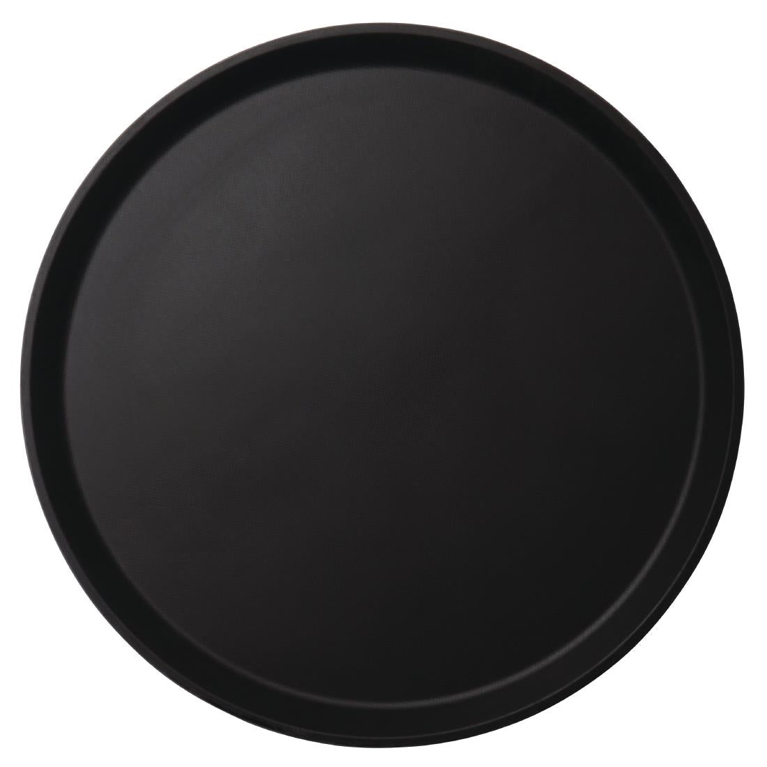 Cambro Camtread Fibreglass Round Non-Slip Tray Black 355mm