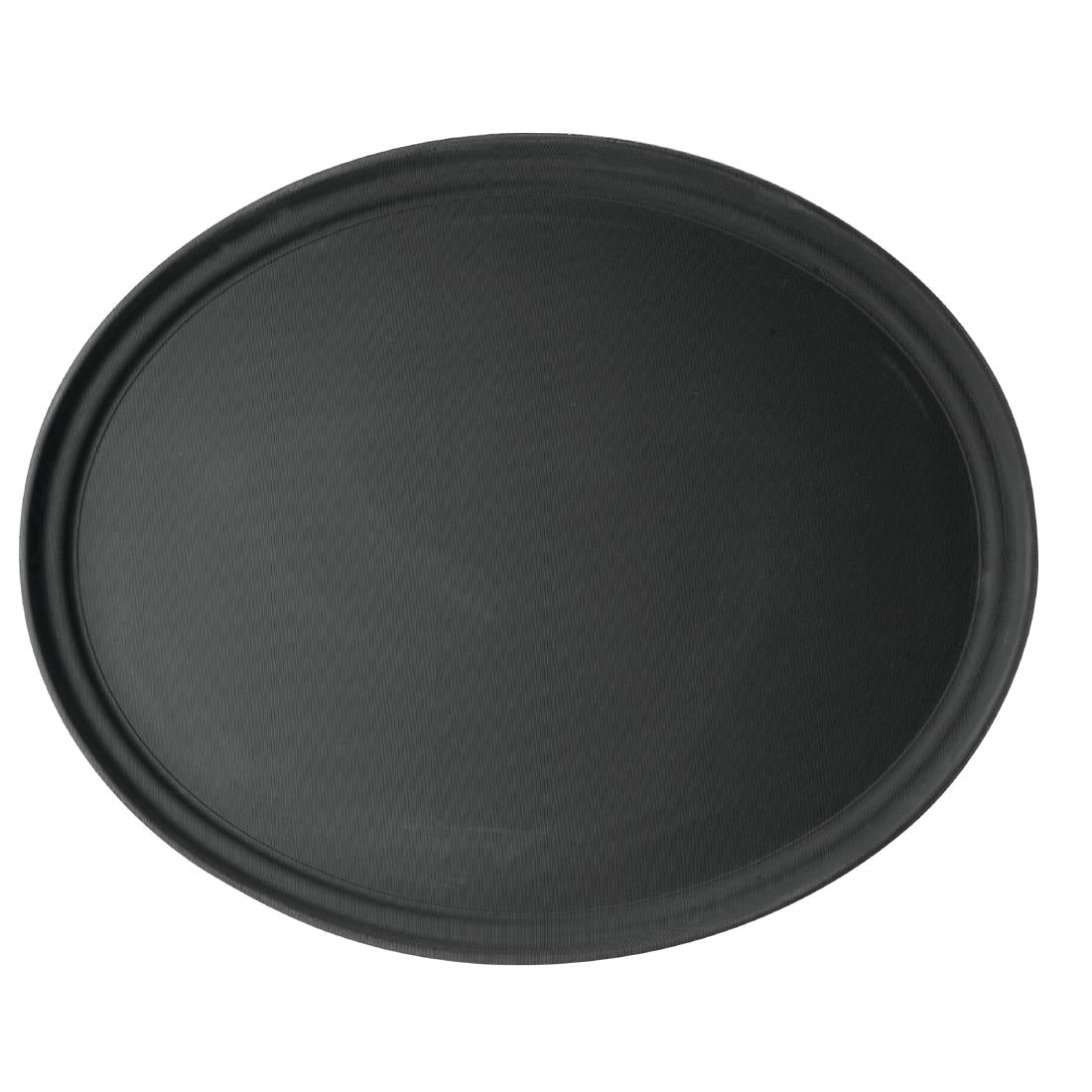 Cambro Camtread Large Fibreglass Oval Non-Slip Tray Black 600mm