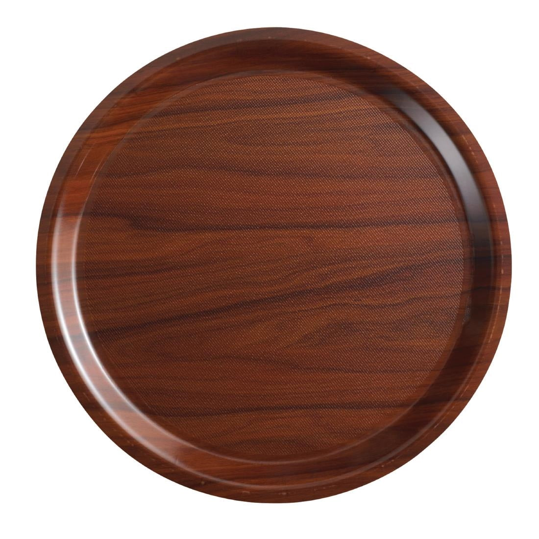 Cambro Mykonos Laminate Round Canteen Tray Walnut 380mm