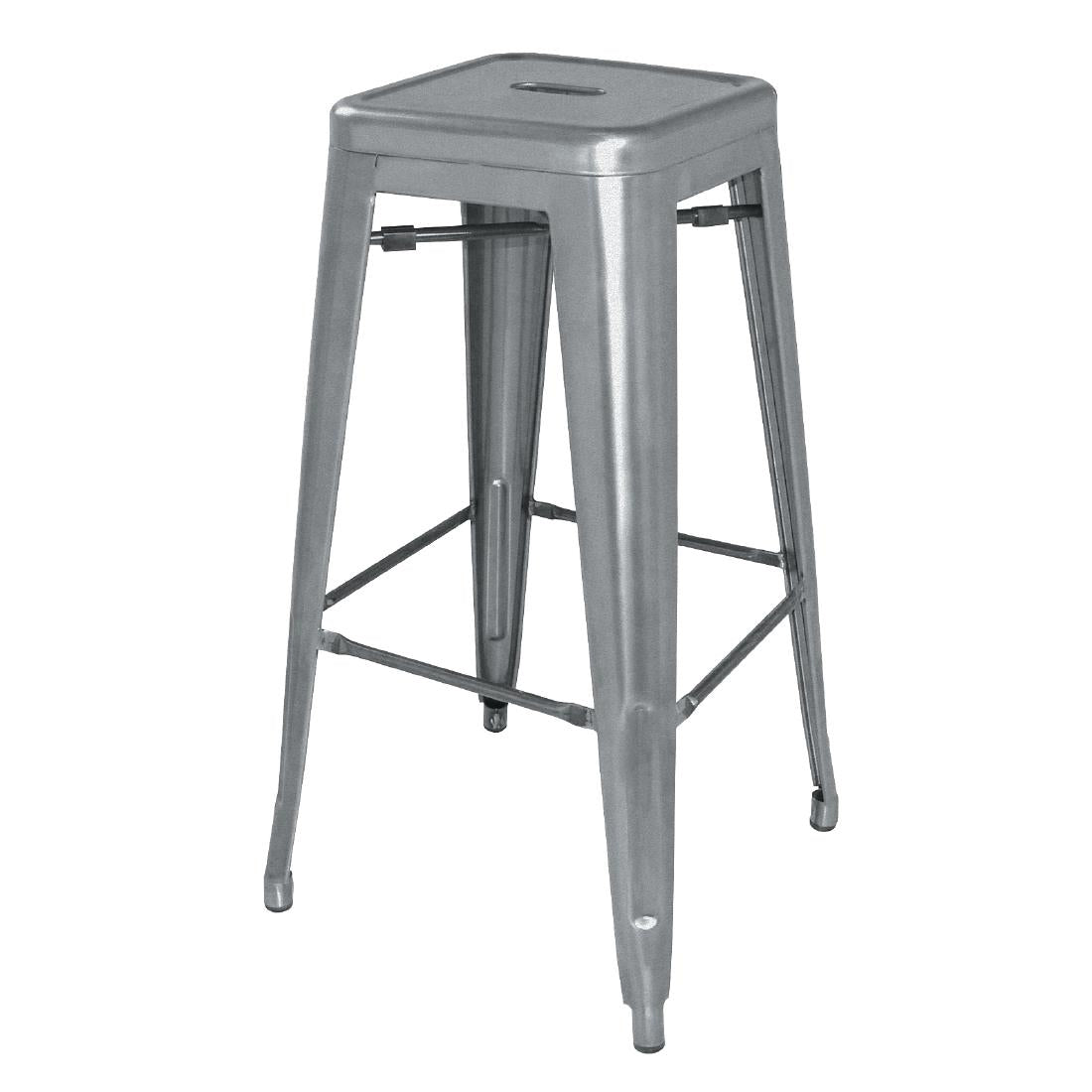 Bolero Bistro Steel High Stool Gun Metal (Pack of 4)