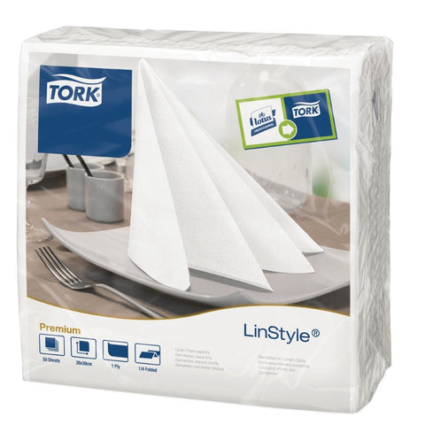 Tork Linstyle Dinner Napkin White 400mm