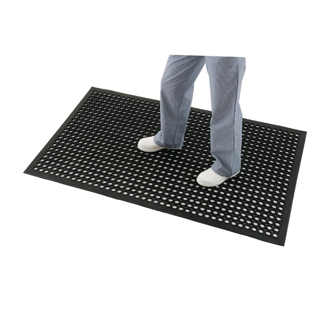 Jantex Rubber Anti Fatigue Anti Slip Floor Safety Mat Black 1500 x 900mm